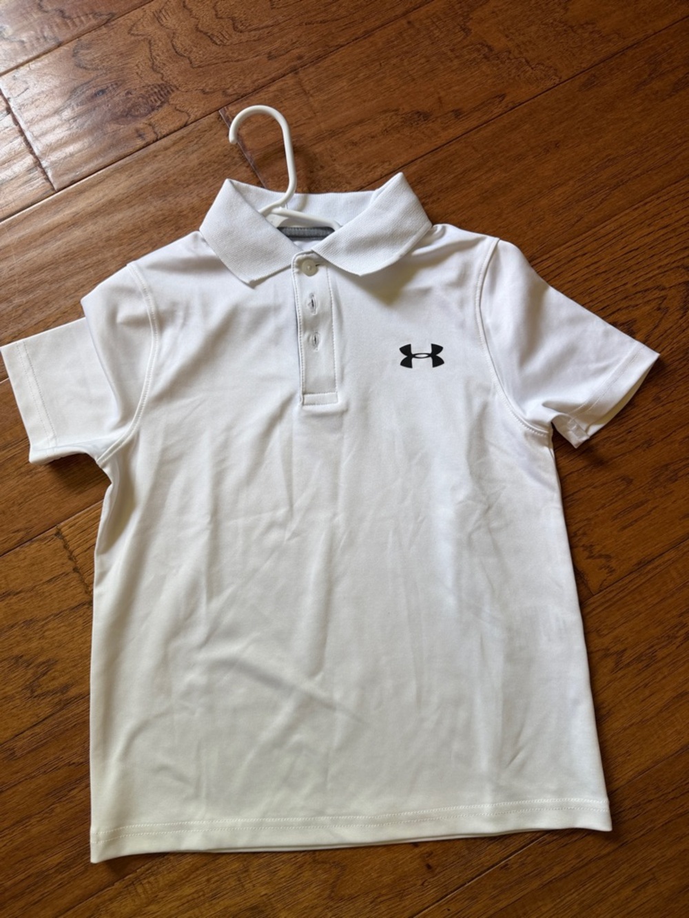 Under Armour White Boys' Polo with Black Logo